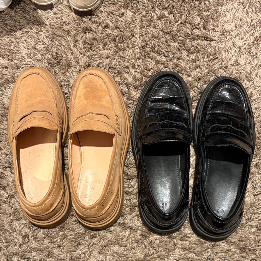 Shoe Dazzle Women's Loafers - Black and Tan